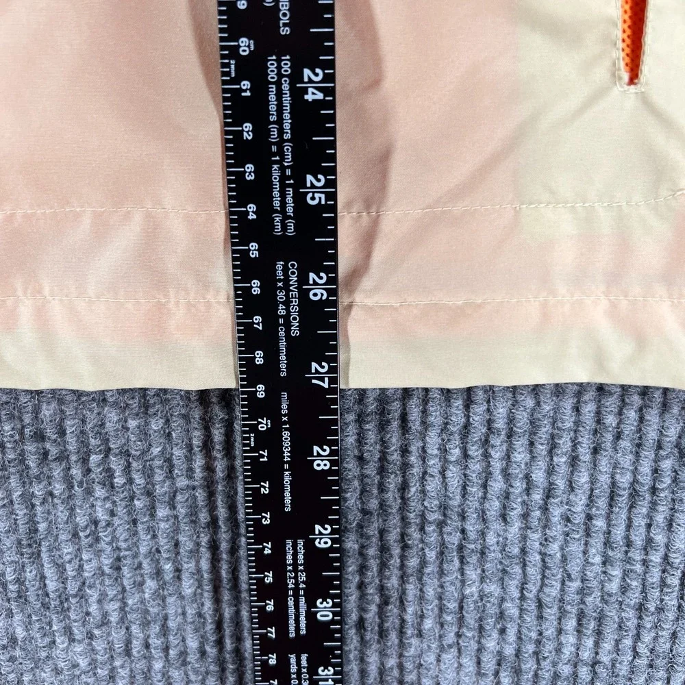 Vintage Nike Jacket Mens Medium Beige‎ Orange Mesh Lined 1/2 Zip Hooded
